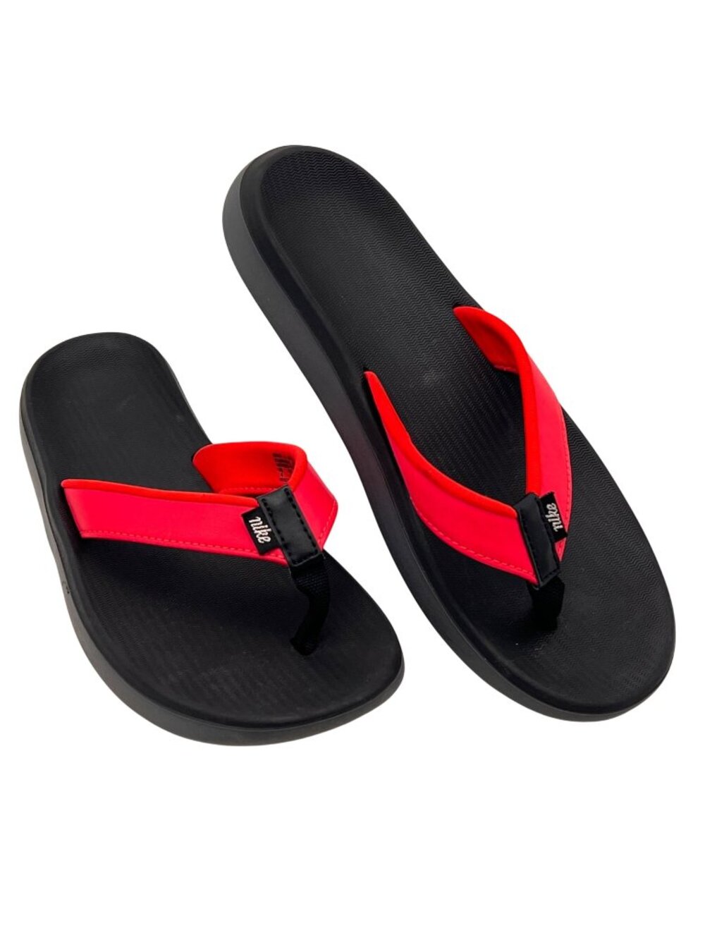 Nike Flip-Flops Black & Red Womens Size 6 Comfortable Casual Sandals Slides 2018